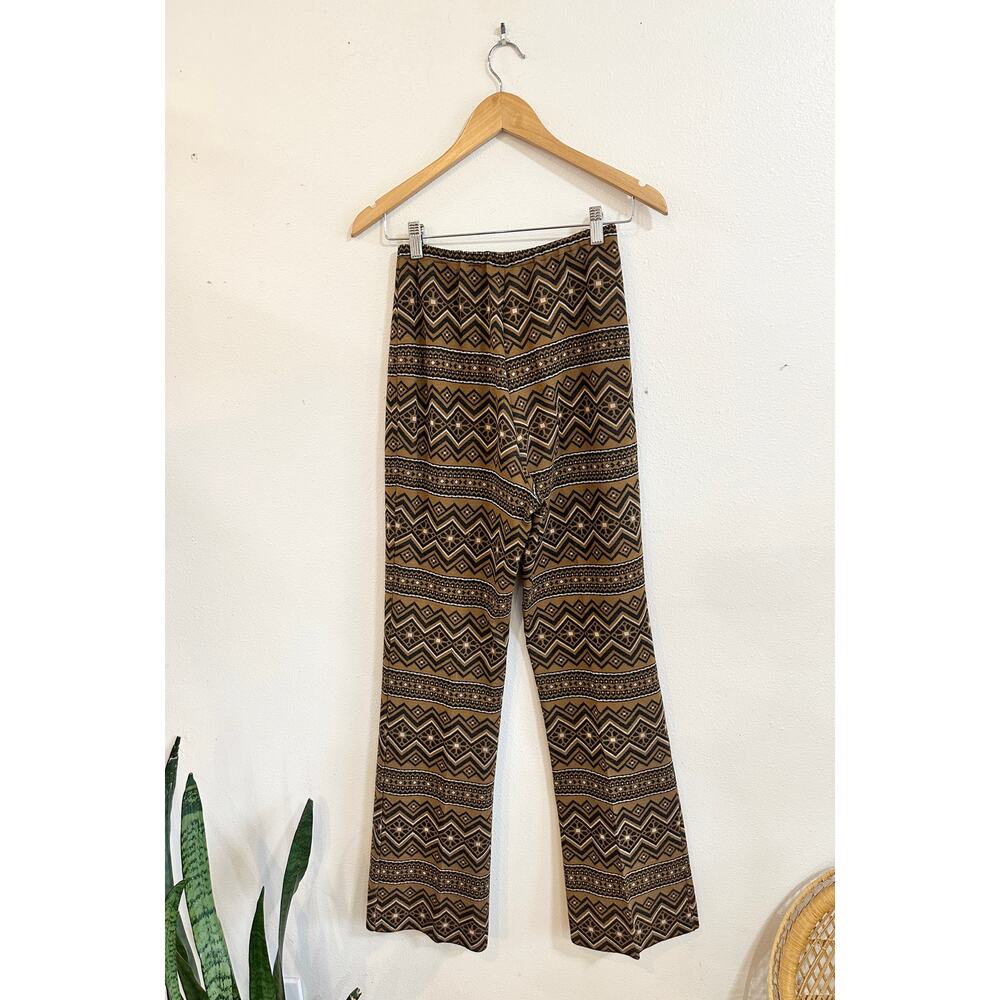 70s Funky Patterned Double Knit Poly Pants - Picture 12 of 12
